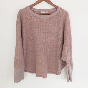 Anthropologie 9h15stcl Waffle Top Size Medium Brown